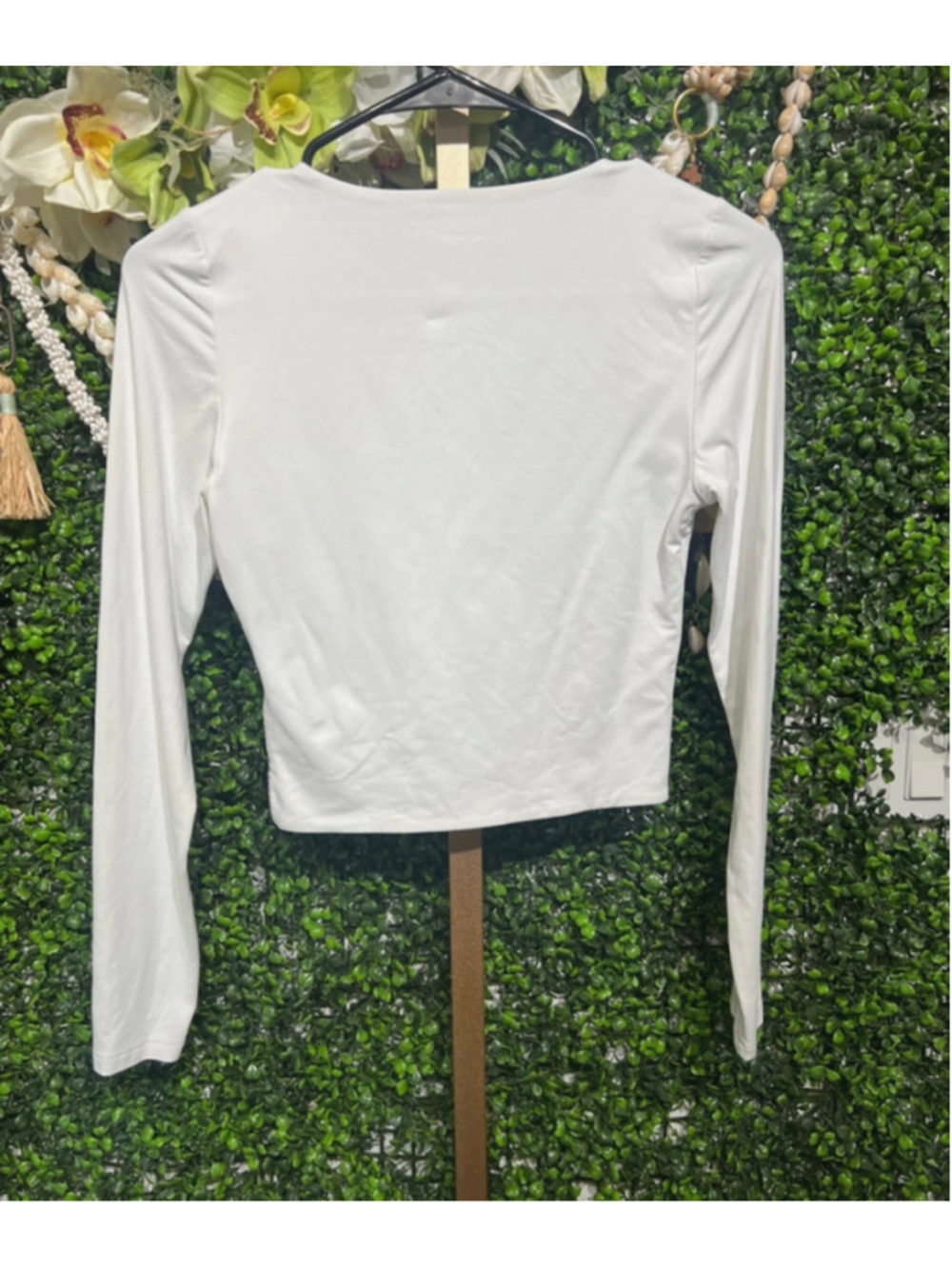 Babaton Aritzia Contour V Neck Long Sleeve Cropped Deep Plunge Neckline small - Picture 5 of 5